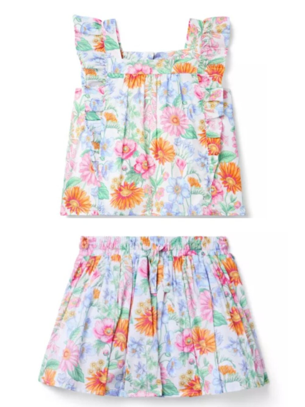 Janie and Jack Floral Ruffle Top & Matching Skort New With Tags Cotton 12-18 Mo
